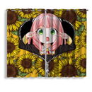 Anya Spy X Family Anime Sunflower Zipper Window Curtain