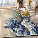 Arceus Vs Dialga Pokemon The Great Wave Rectangular Area Rug