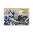 Arceus Vs Giratina Palkia Dialga Pokemon The Great Wave Jigsaw Puzzle