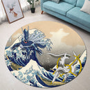 Arceus Vs Dialga Pokemon The Great Wave Round Rug