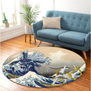 Arceus Vs Dialga Pokemon The Great Wave Round Rug