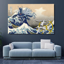 Arceus Vs Dialga Pokemon The Great Wave Japan - Living Room - Canvas Wall Art - Print - Wall Decor