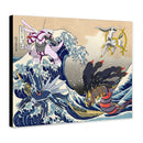 Arceus Vs Giratina Palkia Dialga Pokemon The Great Wave Japan - Living Room - Canvas Wall Art - Print - Wall Decor
