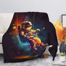 Astronaut Watercolor Star Night Premium Blanket