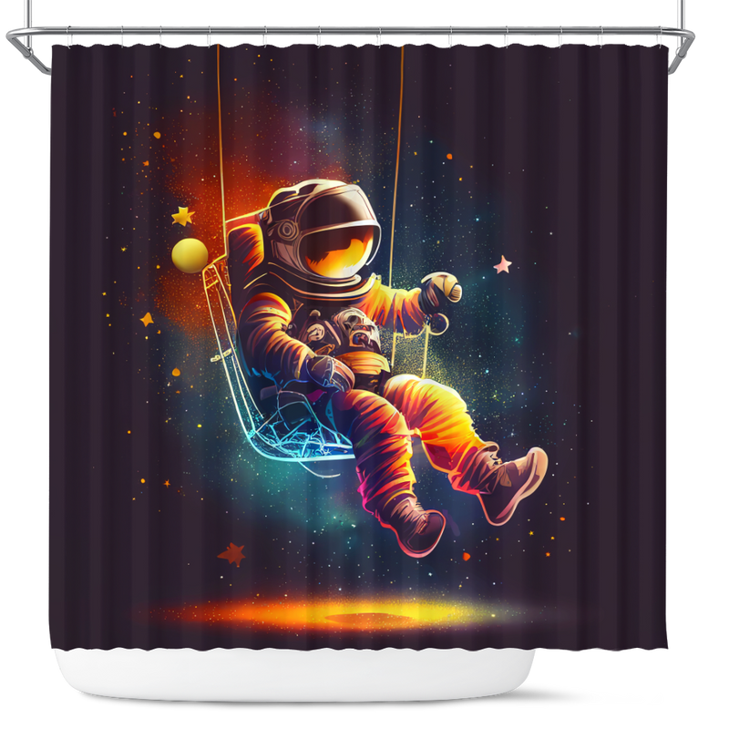 Astronaut Watercolor Star Night Shower Curtain