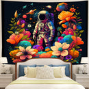 Astronaut Surrounded With Thousands Of Colorful Flower Tapestry