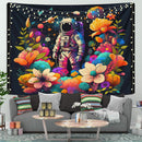 Astronaut Surrounded With Thousands Of Colorful Flower Tapestry