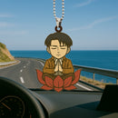 Attack On Titan Levi Mandala Meditating Yoga Lotus Car Ornament Custom Car Accessories Decorations