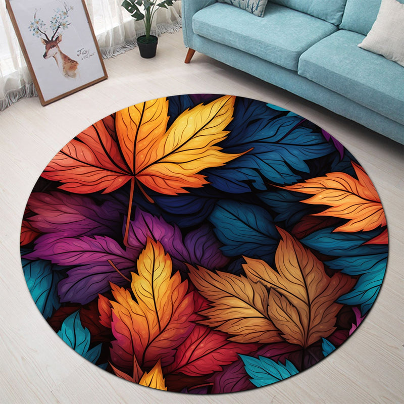 Autumn Leaf Round Rug