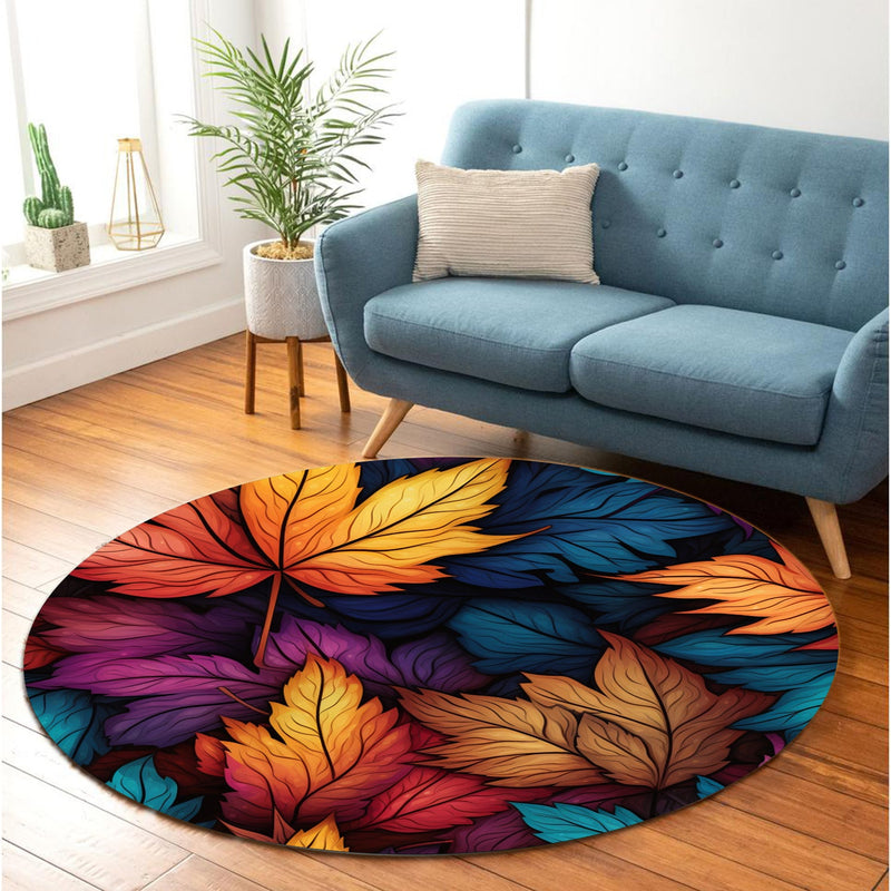 Autumn Leaf Round Rug