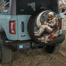 A Vintage Metal Plate Astronaut Jeep Car Spare Tire Cover