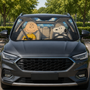 Snoopy Driving Custom Car Windshield Sunshades