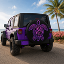 Purple Hibiscus Sea Turtle Car Spare Tire Cover
