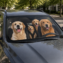 Golden Retriever Family Custom Car Windshield Sunshades