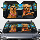 Golden Dog Days Of Summer Custom Car Windshield Sunshades