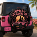 Pink Jeep Girl And Dog Hawaii Car Spare Tire Cover