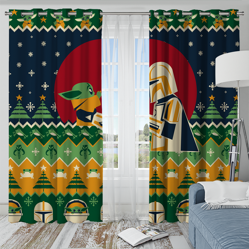 Baby Yoda 1 Window Curtain