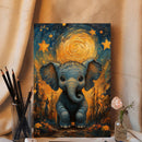 Elephant Starry Night - Living Room - Canvas Wall Art - Print - Wall Decor