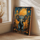 Elephant Starry Night - Living Room - Canvas Wall Art - Print - Wall Decor