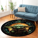 Yoda Stained Glass Round Rug