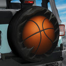 Basketball Surrounded By Jagged Jeep Car Spare Tire Cover