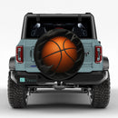 Basketball Surrounded By Jagged Jeep Car Spare Tire Cover