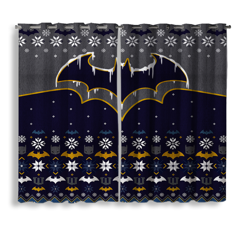 Batman Winter Christmas Window Curtain