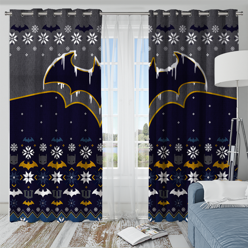 Batman Winter Christmas Window Curtain