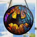Batman Logo Round Stained Glass Suncatcher