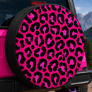Pink Leopard Pattern Skin Custom Jeep Wheel Cover With Camera Hole