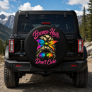 Bronco Hair Don't Care Car Spare Tire Cover With Camera Hole