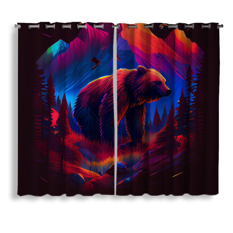 Bear Mountain Clean Design Vivid Colours Epic Window Curtain