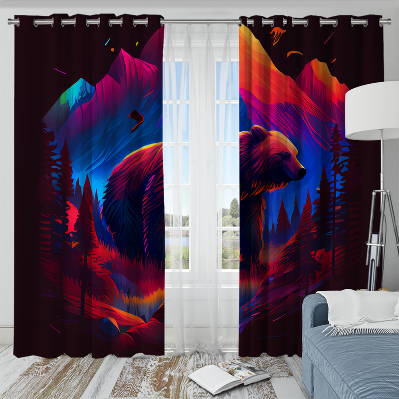 Bear Mountain Clean Design Vivid Colours Epic Window Curtain