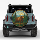 Bear In Forest Stained Glass Jeep Car Spare Tire Cover