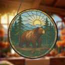 Bear In Forest Stained Glass Suncatcher