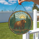 Bear In Forest Stained Glass Suncatcher