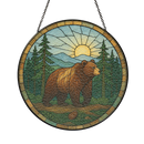 Bear In Forest Stained Glass Suncatcher