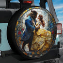 Beauty And The Beast Stained Glass Jeep Car Spare Tire Cover