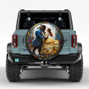 Beauty And The Beast Stained Glass Jeep Car Spare Tire Cover
