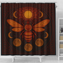 Honey Bee Moon Sun Stained Glass Shower Curtain