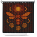 Honey Bee Moon Sun Stained Glass Shower Curtain