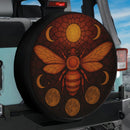 Bee Moon Orange Stained Glass Jeep Car Spare Tire Cover