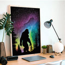 Bigfoot Silhouette Aurora Borealis Northern Lights Art - Living Room - Canvas Wall Art - Print - Wall Decor
