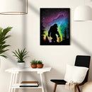 Bigfoot Silhouette Aurora Borealis Northern Lights Art - Living Room - Canvas Wall Art - Print - Wall Decor