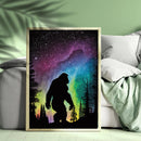 Bigfoot Silhouette Aurora Borealis Northern Lights Art - Living Room - Canvas Wall Art - Print - Wall Decor