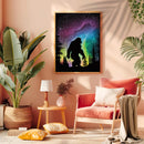 Bigfoot Silhouette Aurora Borealis Northern Lights Art - Living Room - Canvas Wall Art - Print - Wall Decor