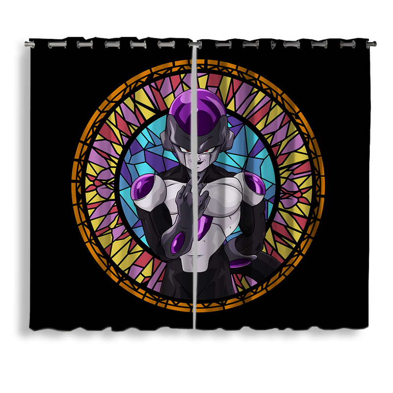 Black Frieza Stained Glass Window Curtain