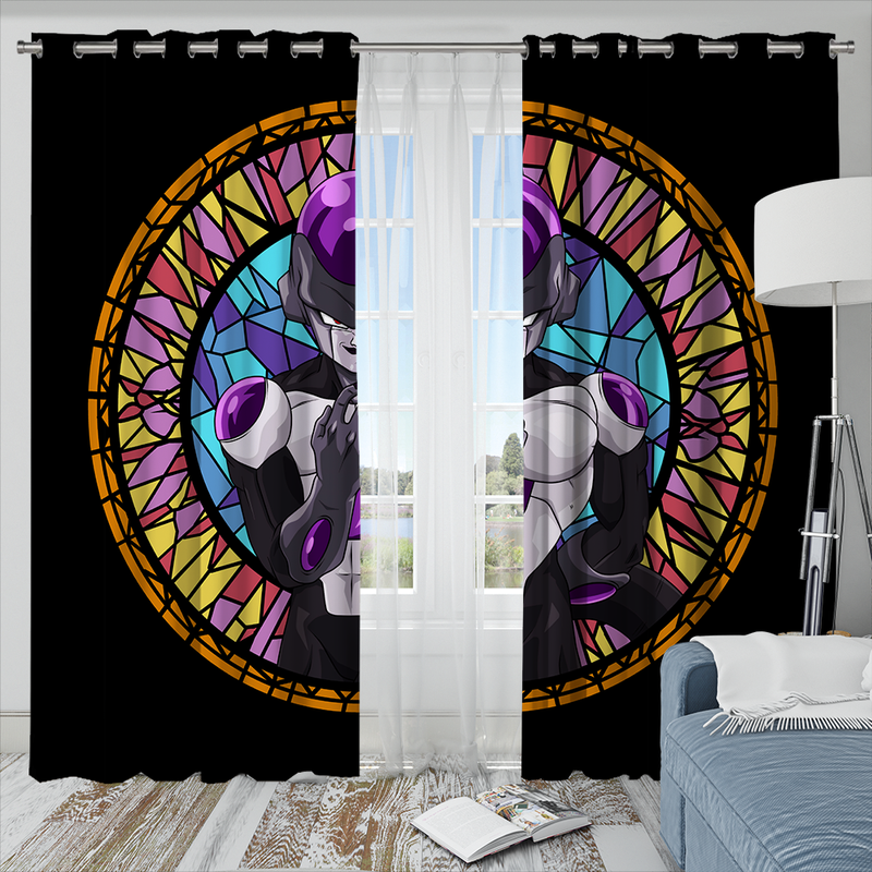 Black Frieza Stained Glass Window Curtain