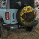 Black Cat Sunflower Stained Glass Jeep Car Spare Tire Cover