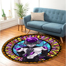 Black Frieza Stained Glass Round Rug